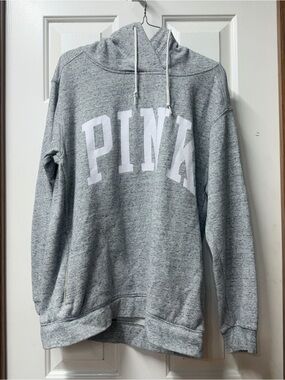 PINK Gray Heather Pullover Hoodie used could have stains M